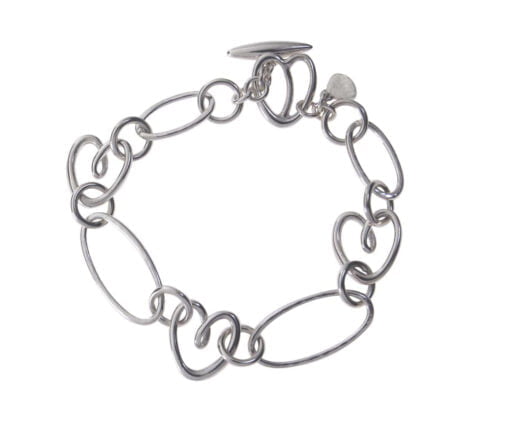 Sterling Silver Echo Heart Bracelet with Toggle