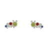 Sterling Silver Multi Coloured Caterpillar Stud Earrings