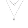 Sterling Silver Heart with Pink Cubic Zirconia Heart Children's Necklace