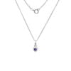 Sterling Silver Heart with Amethyst Heart Children's Necklace