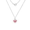 Sterling Silver Children's Light Pink Enamel Heart Necklace