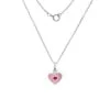 Sterling Silver Children's Light Pink Enamel Heart Necklace