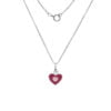 Sterling Silver Children's Dark Pink Enamel Heart Necklace