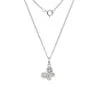 Sterling Silver Children's Pink Cubic Zirconia Butterfly Necklace
