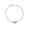 Sterling Silver Children's Pink Cubic Zirconia Butterfly Charm Bracelet