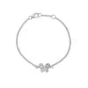 Sterling Silver Children's Pink Cubic Zirconia Butterfly Charm Bracelet