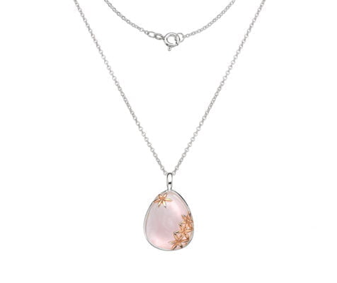 roze quartz pendant necklace