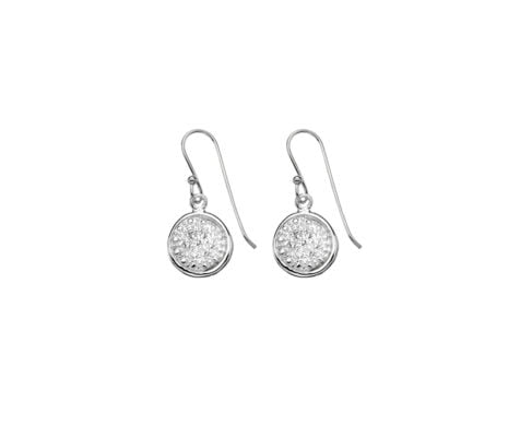 Curteis Sterling Silver and Cubic Zirconia Round Drop Earrings