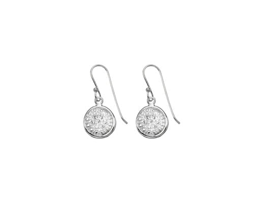 Curteis Sterling Silver and Cubic Zirconia Round Drop Earrings