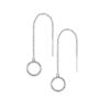 Sterling Silver Threadable Open Open Circle Drop Earrings