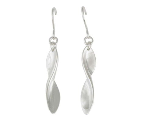 Curteis Sterling Silver Twisted Leaf Drop Earrings