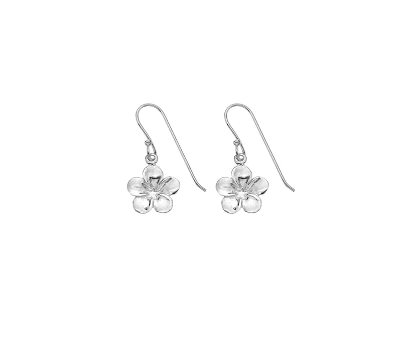 Curteis Sterling Silver Flower Drop Earrings