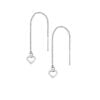 Curteis Sterling Silver Threadable Open Heart  Drop Earrings