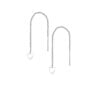 Curteis Sterling Silver Threadable Drop Earrings with Solid Heart