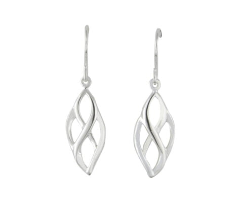 Curteis Sterling Silver Interlocking Leaf Drop Earrings