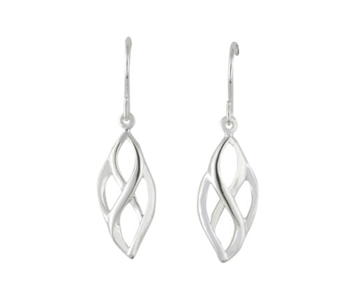 Curteis Sterling Silver Interlocking Leaf Drop Earrings