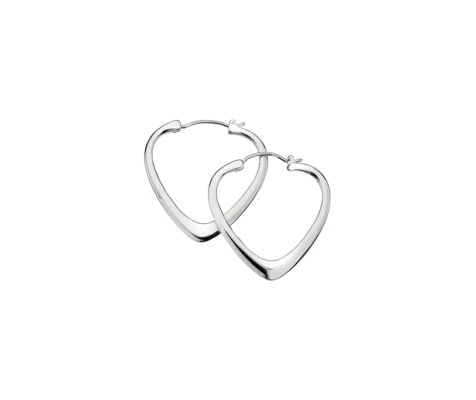 Curteis Sterling Silver Heart Hoop Earrings