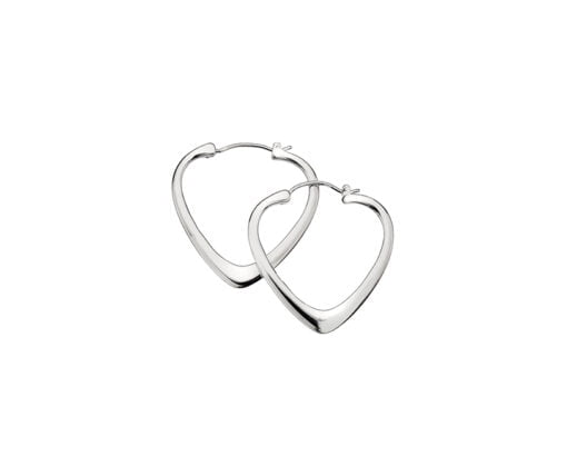 Curteis Sterling Silver Heart Hoop Earrings