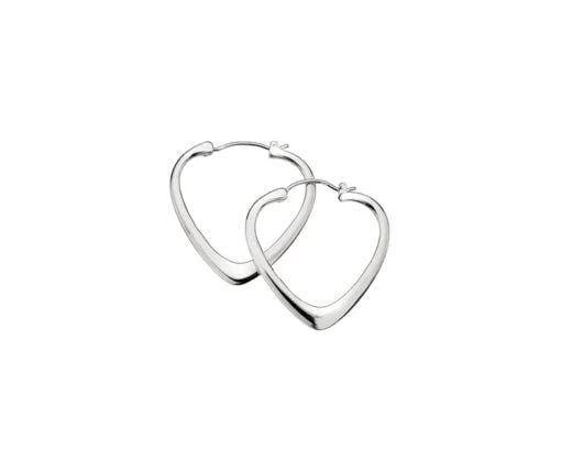 Curteis Sterling Silver Heart Hoop Earrings