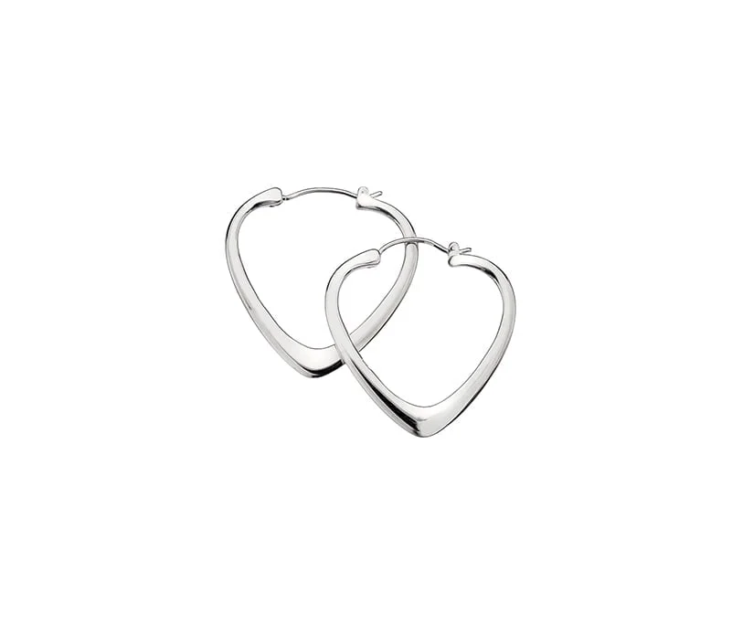 Curteis Sterling Silver Heart Hoop Earrings