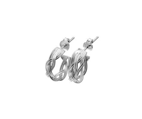 Curteis Sterling Silver Entwined Hoop Earrings