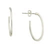 Curteis Sterling Silver Medium Slim Oval Hoop Earrings