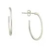 Curteis Sterling Silver Medium Slim Oval Hoop Earrings