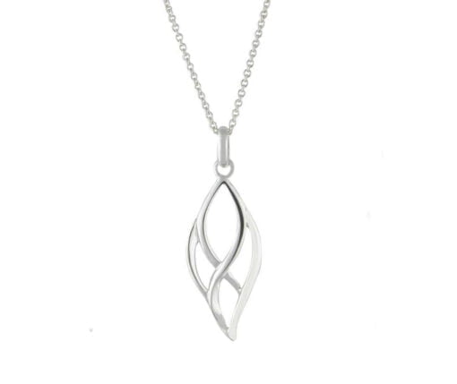 Sterling Silver Interlocking Leaf Pendant and Chain