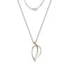 Sterling Silver and Gold Plated Abstract Leaf Pendant with 18 Inch Chain