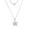 Sterling Silver and Yellow Gold CZ Set Flower Pendant and Chain