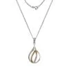 Sterling Silver and Gold Plated Teardrop Pendant with 18 Inch Chain