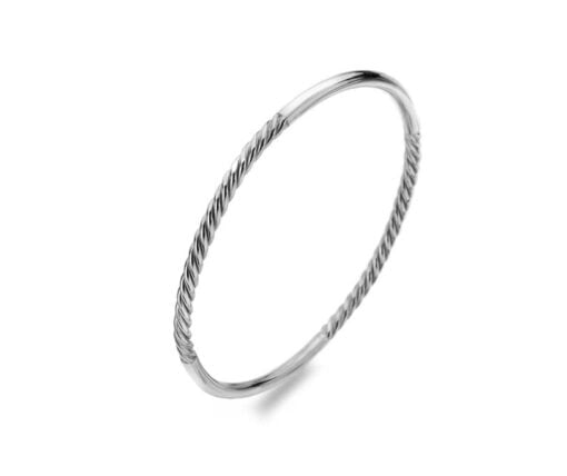 Curteis Silver Heritage Contrast Twist Wire Bangle