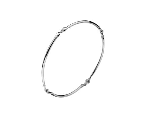 Curteis Silver Round Twist Bangle