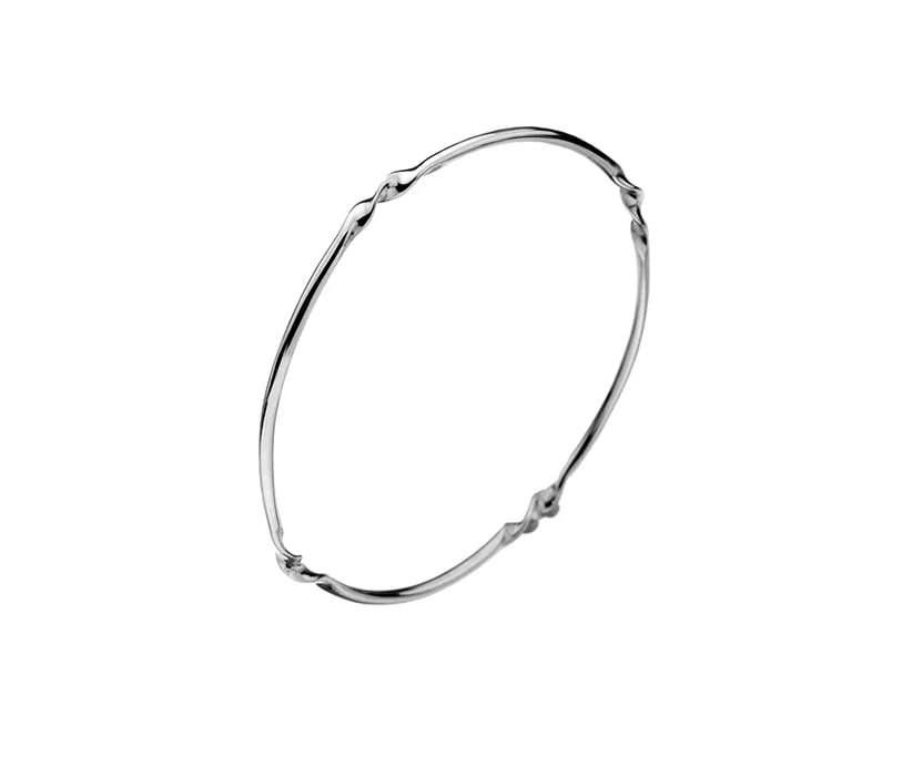 Curteis Silver Round Twist Bangle