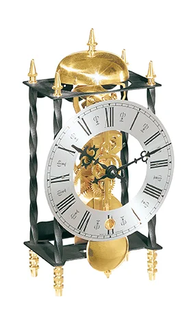 Wrought Iron 14 Day Skeleton Mantle Clock by Hermle Clocks