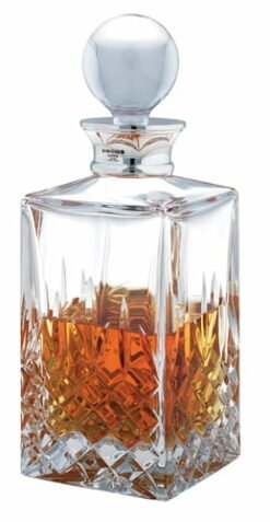 Carrs Silver Henley Cut Crystal Spirit Decanter