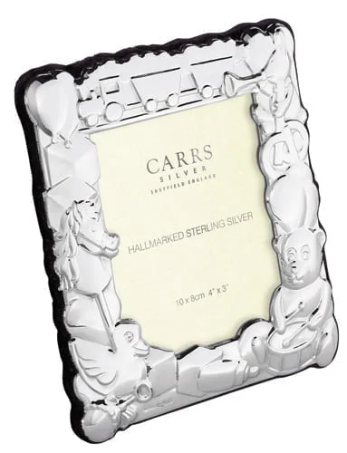 Silver Plated 4 x 3 Inch Square Decorative Childrens Photo Frame from Carrs Silver