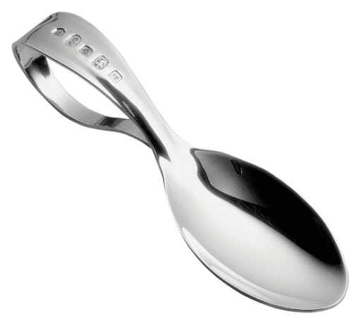 Sterling Silver Childs Loop Handle Spoon With Feature Hallmark