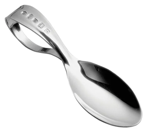 Sterling Silver Childs Loop Handle Spoon With Feature Hallmark