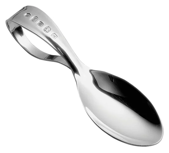 Sterling Silver Childs Loop Handle Spoon With Feature Hallmark