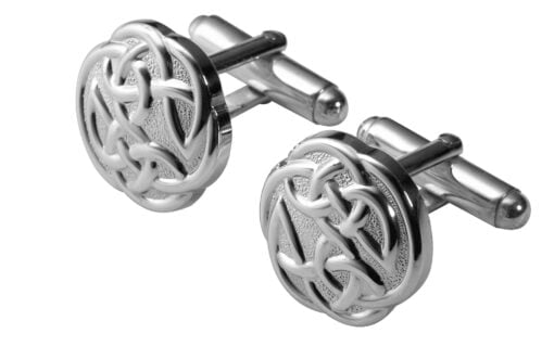 Sterling Silver Round Celtic Post Cufflinks