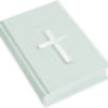 Sterling Silver and Leather Cross Bible in Cream By Carrs Silver
