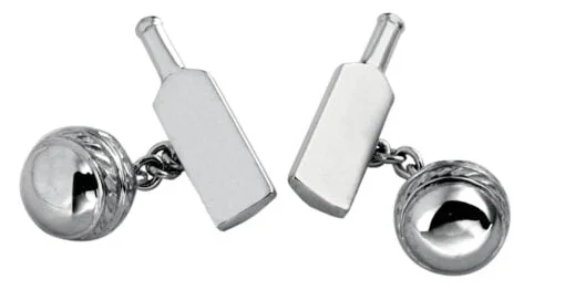 Sterling Silver Cricket Bat and Ball Cufflinks from Carrs Silver