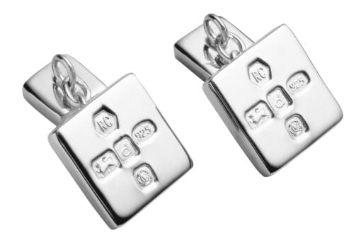 Sterling Silver Square Feature Hallmark Chain Cufflinks from Carrs Silver