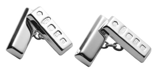 Sterling Silver Ingot Chain Cufflinks with Feature Hallmark from Carrs Silver