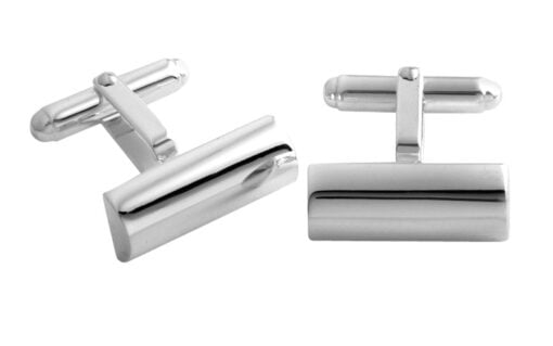 Sterling Silver Plain Half Pipe Post Cufflinks from Carrs Silver