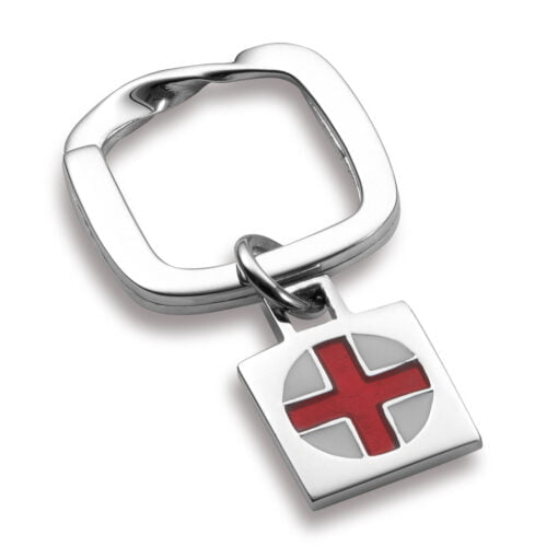 Sterling Silver Square St George Keyring from Carrs Silver