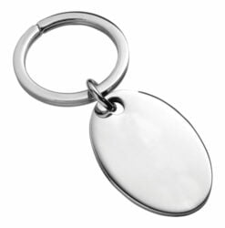 Sterling Silver Plain Oval Keyring from Carrs Silver