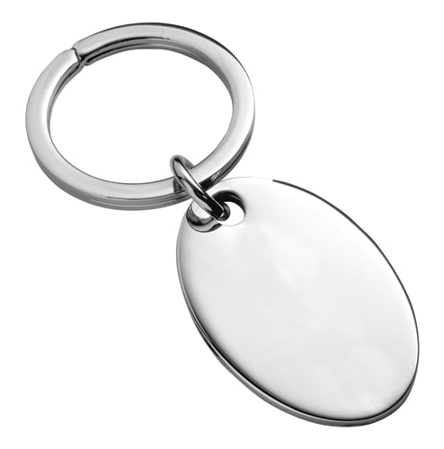 Sterling Silver Plain Oval Keyring from Carrs Silver