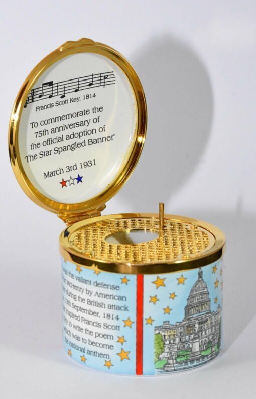 Halcyon Days Star Spangled Banner Musical Enamel Box - Image 5